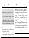 Cover page: "Outpatient Management" of Pulmonary Embolism Defined in the Primary Literature: A Narrative Review.