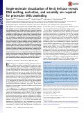 Cover page: Single-molecule visualization of RecQ helicase reveals DNA melting, nucleation, and assembly are required for processive DNA unwinding