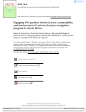 Cover page: Engaging HIV-positive clients in care: acceptability and mechanisms of action of a peer navigation program in South Africa.