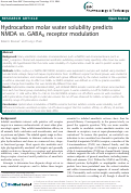 Cover page: Hydrocarbon molar water solubility predicts NMDA vs. GABAA receptor modulation