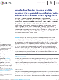 Cover page: Longitudinal fundus imaging and its genome-wide association analysis provide evidence for a human retinal aging clock