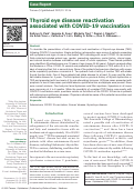 Cover page: Thyroid eye disease reactivation associated with COVID-19 vaccination.