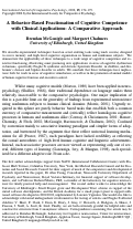 Cover page: A Behavior-Based Fractionation of Cognitive Competence with Clinical Applications: A Comparative Approach