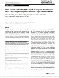 Cover page: What Factors Correlate With Length of Stay and Readmission After Limb Lengthening Procedures? A Large-database Study