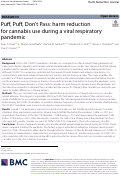 Cover page: Puff, Puff, Don’t Pass: harm reduction for cannabis use during a viral respiratory pandemic