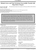 Cover page: Retinal Artery and Vein Occlusions Successfully Treated with Hyperbaric Oxygen