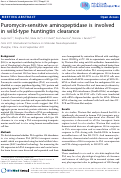 Cover page: Puromycin-sensitive aminopeptidase is involved in wild-type huntingtin clearance