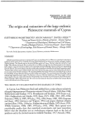 Cover page: The origin and extinction of the large endemic Pleistocene mammals of Cyprus