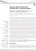 Cover page: Genome-Based Taxonomic Classification of Bacteroidetes