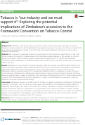 Cover page: Tobacco is “our industry and we must support it”: Exploring the potential implications of Zimbabwe’s accession to the Framework Convention on Tobacco Control