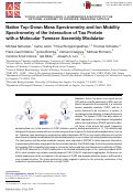 Cover page: Native Top-Down Mass Spectrometry and Ion Mobility Spectrometry of the Interaction of Tau Protein with a Molecular Tweezer Assembly Modulator.