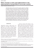 Cover page: Effects of protein or amino-acid supplementation on the physical growth of young children in low-income countries