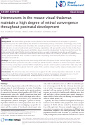 Cover page: Interneurons in the mouse visual thalamus maintain a high degree of retinal convergence throughout postnatal development