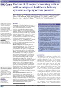 Cover page: Doctors of chiropractic working with or within integrated healthcare delivery systems: a scoping review protocol