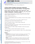 Cover page: A phase II study of eribulin in recurrent or refractory osteosarcoma: A report from the Children's Oncology Group