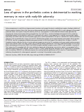 Cover page: Loss of spines in the prelimbic cortex is detrimental to working memory in mice with early-life adversity.