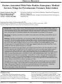 Cover page: Factors Associated With False-Positive Emergency Medical Services Triage for Percutaneous Coronary Intervention