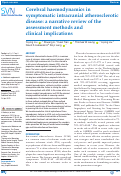 Cover page: Cerebral haemodynamics in symptomatic intracranial atherosclerotic disease: a narrative review of the assessment methods and clinical implications.