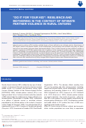 Cover page: Do it for Your Kid: Resilience and Mothering in the Context of Intimate Partner Violence in Rural Ontario.