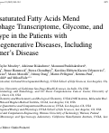 Cover page: Polyunsaturated Fatty Acids Mend Macrophage Transcriptome, Glycome, and Phenotype in the Patients with Neurodegenerative Diseases, Including Alzheimer’s Disease