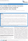 Cover page: Core modular blood and brain biomarkers in social defeat mouse model for post traumatic stress disorder