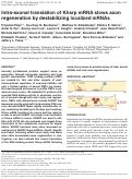 Cover page: Intra-axonal translation of Khsrp mRNA slows axon regeneration by destabilizing localized mRNAs