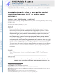 Cover page: Investigating interactive effects of worry and the catechol-o-methyltransferase gene (COMT) on working memory performance