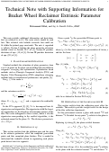 Cover page: Technical Note with Supporting Information for Bucket Wheel Reclaimer Extrinsic Parameter Calibration