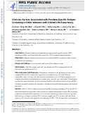 Cover page: Clinician Factors Associated With Prostate-Specific Antigen Screening in Older Veterans With Limited Life Expectancy