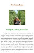 Cover page: Zea Sonnabend: Ecological Farming Association