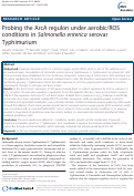 Cover page: Probing the ArcA regulon under aerobic/ROS conditions in Salmonella enterica serovar Typhimurium