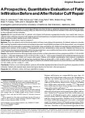 Cover page: A Prospective, Quantitative Evaluation of Fatty Infiltration Before and After Rotator Cuff Repair