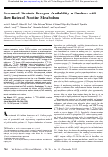 Cover page: Decreased Nicotinic Receptor Availability in Smokers with Slow Rates of Nicotine Metabolism