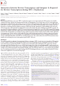 Cover page: Interaction between Reverse Transcriptase and Integrase Is Required for Reverse Transcription during HIV-1 Replication