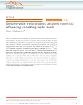 Cover page: Genome-wide meta-analysis uncovers novel loci influencing circulating leptin levels