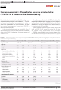 Cover page: Immunosuppressive therapies for alopecia areata during COVID‐19: A cross‐sectional survey study