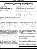 Cover page: Buprenorphine for High-dose Tramadol Dependence: A Case Report of Successful Outpatient Treatment