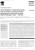 Cover page: Serum Antibodies to N-Glycolylneuraminic Acid Are Elevated in Duchenne Muscular Dystrophy and Correlate with Increased Disease Pathology in Cmah<sup>-/-</sup>mdx Mice.