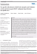 Cover page: Sex‐specific alterations in whole body energetics and voluntary activity in heterozygous R163C malignant hyperthermia‐susceptible mice