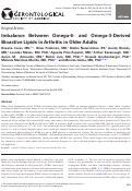 Cover page: Imbalance Between Omega-6- and Omega-3-Derived Bioactive Lipids in Arthritis in Older Adults