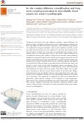 Cover page: In situ counter-diffusion crystallization and long-term crystal preservation in microfluidic fixed targets for serial crystallography