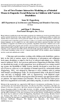 Cover page: Use of Two-Trainer Interactive Modeling as a Potential Means to Engender Social Behavior in Children with Various Disabilities