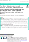 Cover page: Prevalence of bovine abortion, calf mortality, and bovine viral diarrhea virus (BVDV) persistently infected calves among pastoral, peri-urban, and mixed-crop livestock farms in central and Northwest Ethiopia