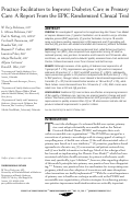 Cover page: Practice Facilitation to Improve Diabetes Care in Primary Care: A Report From the EPIC Randomized Clinical Trial