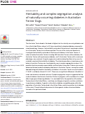 Cover page: Heritability and complex segregation analysis of naturally-occurring diabetes in Australian Terrier Dogs.