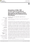 Cover page: Prevention of HIV-1 TAT Protein-Induced Peripheral Neuropathy and Mitochondrial Disruption by the Antimuscarinic Pirenzepine