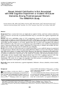 Cover page: Breast Arterial Calcification Is Not Associated with Mild Cognitive Impairment or Incident All-Cause Dementia Among Postmenopausal Women: The MINERVA Study