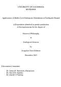 Cover page: Applications of Multi-Cycle Earthquake Simulations to Earthquake Hazard