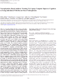 Cover page: Neuroplasticity-based auditory training via laptop computer improves cognition in young individuals with recent onset schizophrenia.