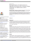 Cover page: Resting behaviour of malaria vectors in highland and lowland sites of western Kenya: Implication on malaria vector control measures.